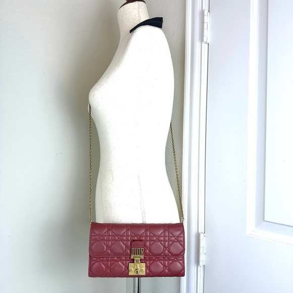 DIOR CANNAGE LAMBSKIN LEATHER FLAP BAG ON CHAIN WOC, YSL CLUTCH, CHANEL WALLET - Picture 8 of 16
